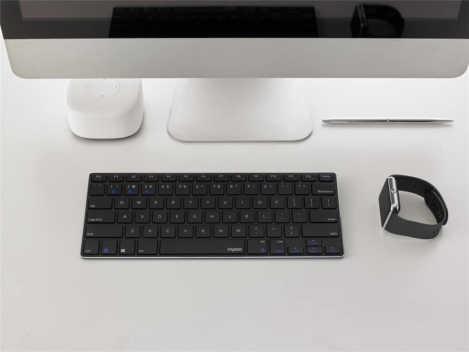 [ Rapoo E6080 ] Ultra-slim multi-mode wireless keyboard, suitable for high-end office users. Just one keyboard can you connect all your computers or pads.