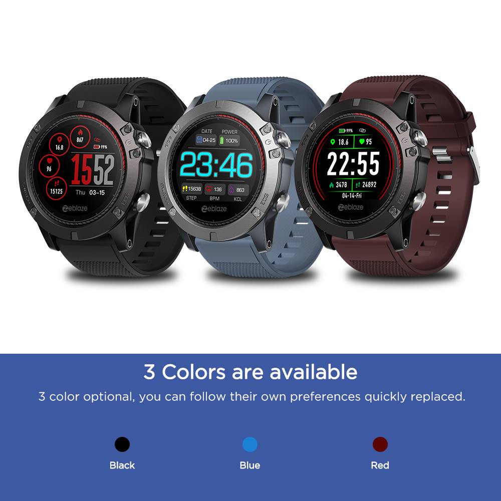 Zeblaze Vibe 3 ECG, 3 colors optional.❤️🖤💙