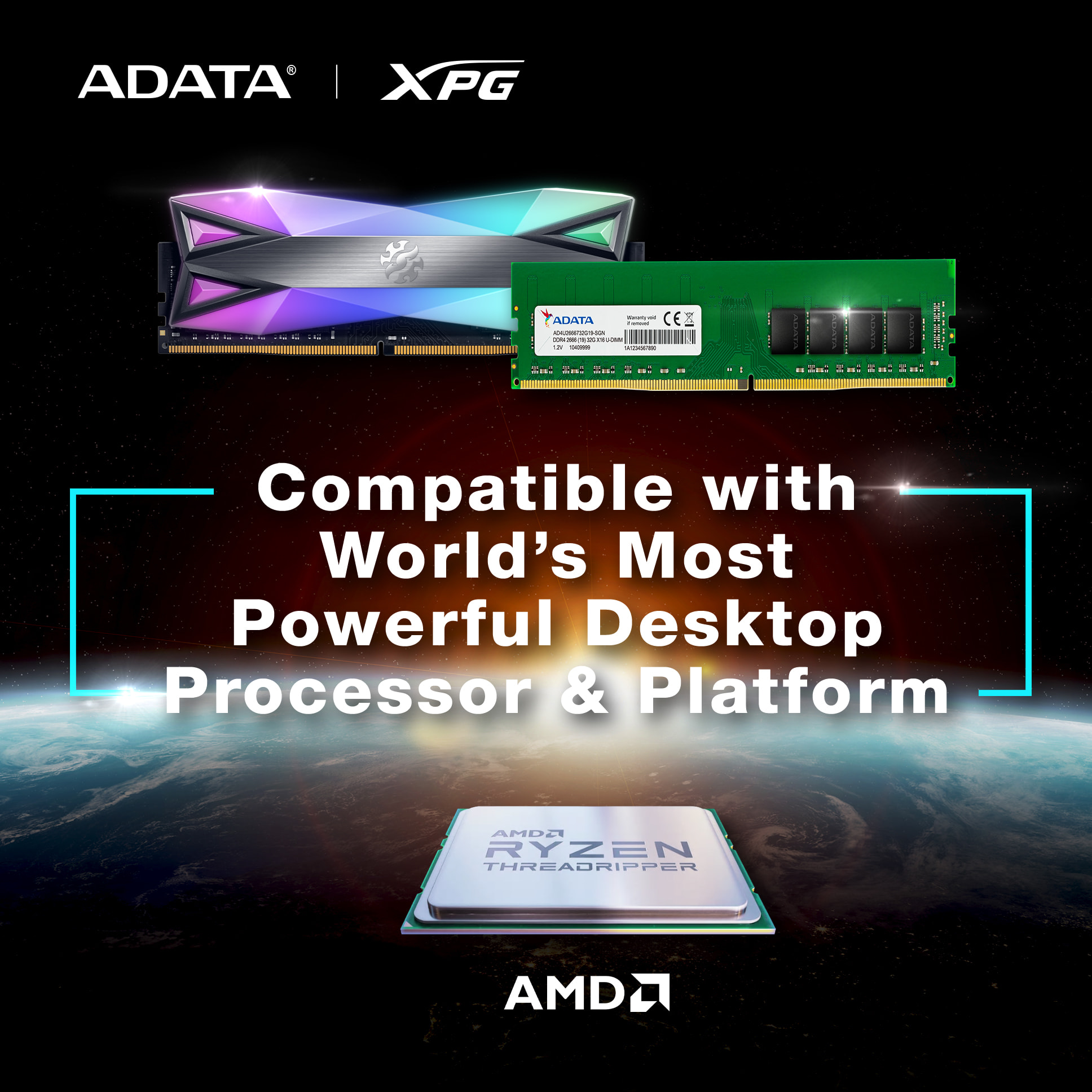 Не пропускаме да отбележим, че ADATA и XPG DDR4 са изцяло съвместими с най-новото 3-то поколение AMD Ryzen™ Threadripper™ 3990X процесор и AMD TRX40 дънни платки.